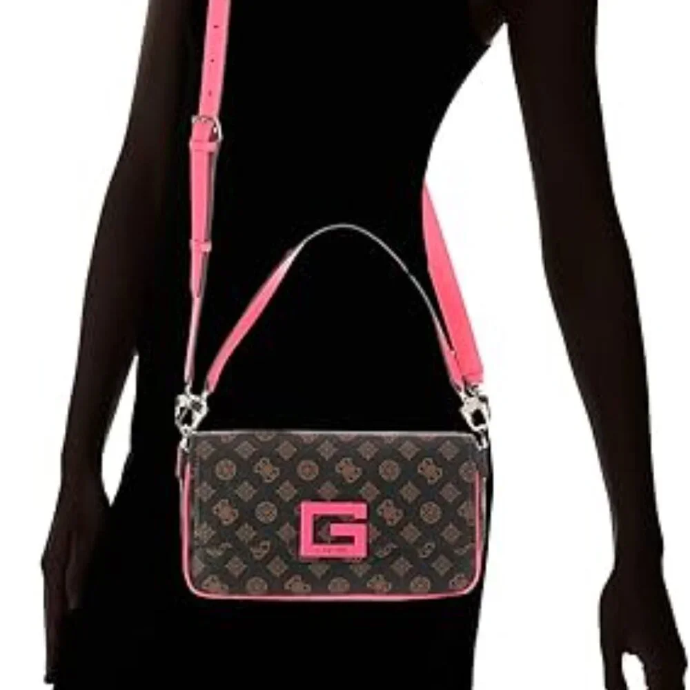 Guess "Brightside" Shoulder Bag in Brown Multi - Picture 8 of 8